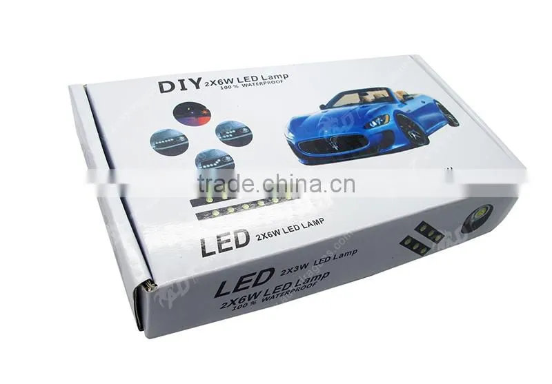2 x Super White 6LED Car Daytime Running Light DRL Daylight Kit 12V DC Head Lamp