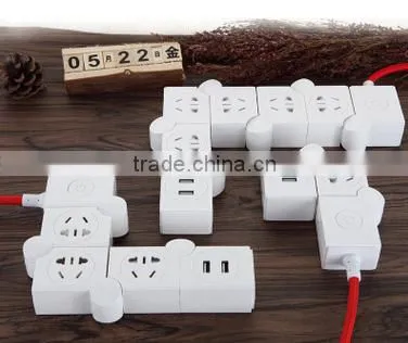 2016 Hot sale power strip/bending pivoting power strip/Rotating Extension Socket