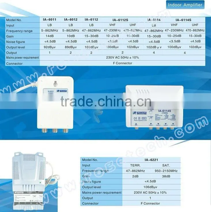 Satellite signal distribution indoor tv signal amplifier(IA-6012)