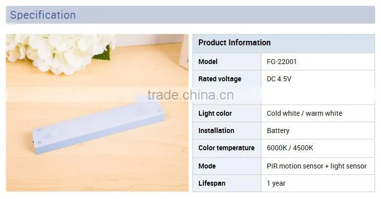 Motion sensor jewlery cabinet sensor light
