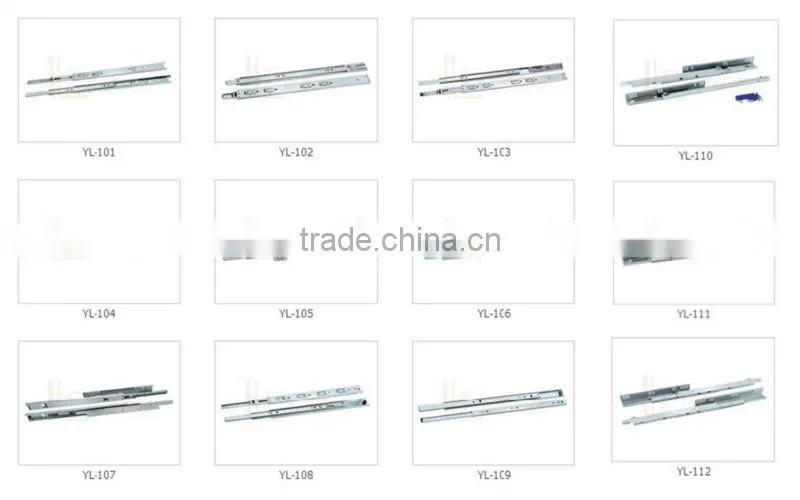 Soft-closing triple fully Extension Ball Bearing Drawer Slide Runner