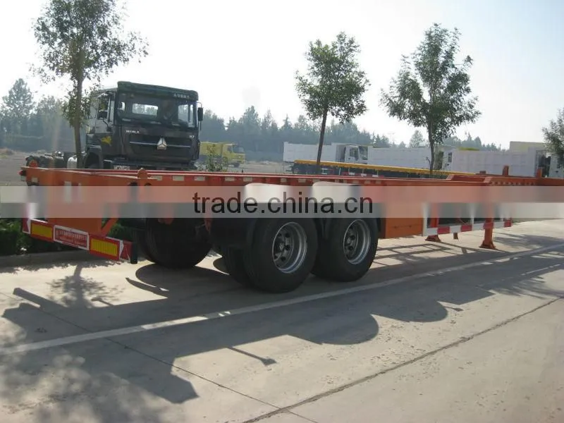 Two axles 40ft skeleton container transportation semi trailer from China manufacturer