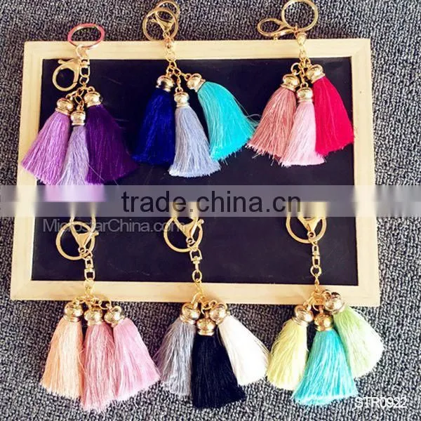 10 Colors In Stock Wholesale Silk Tassel Key Chain