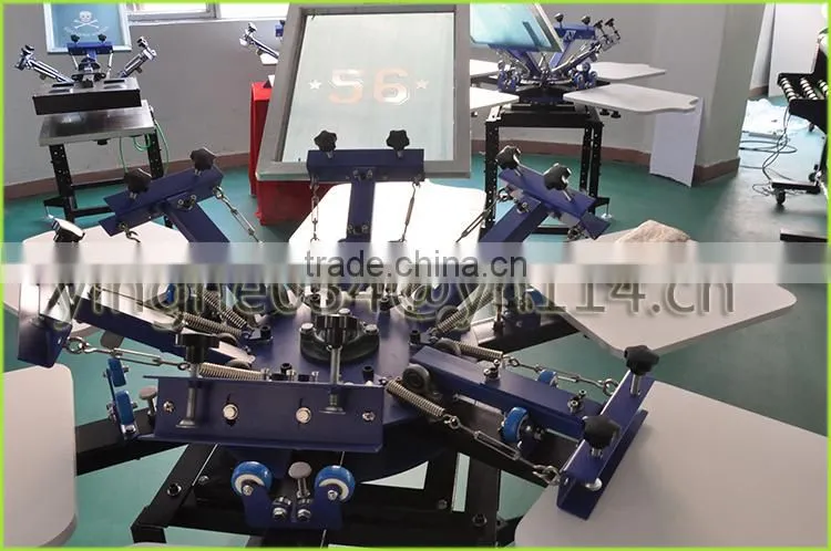 2015 new Manual 6 color 6 sation t-shirts screen printing machine/t shirt silk screen printing machine manual&textile printing m