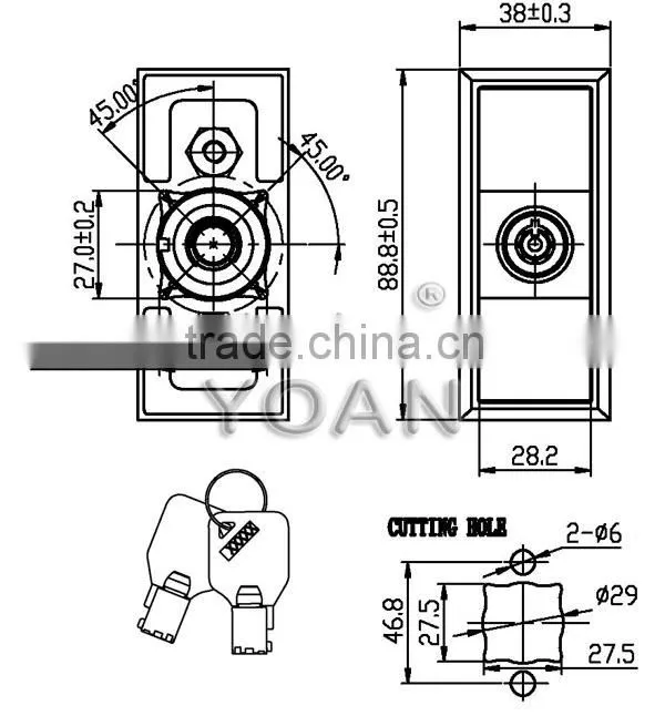 the special door lock combination lock parts for vending machine lock