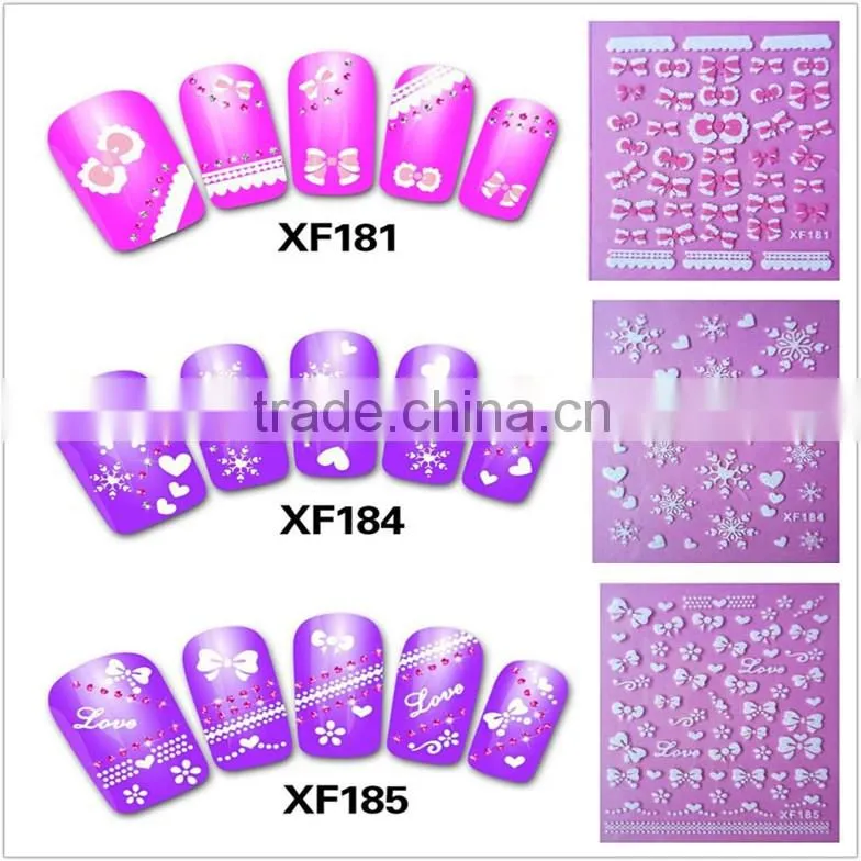 2016 wholesale water transfer french nail sticker nail art stickers water transfer art 3d nail sticker