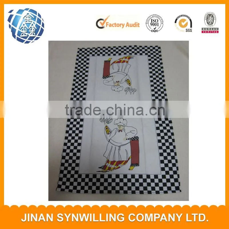 100% cotton fabric printed tea towel with AZO free test report