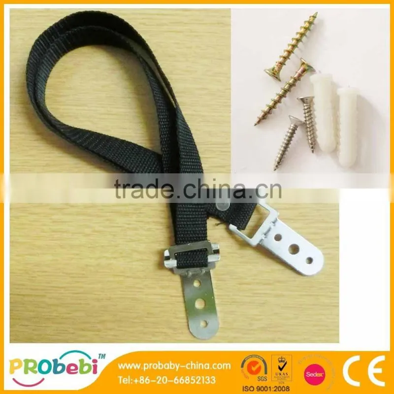 Black Anti-Tip Furniture and Flat Screen TV Safety Strap with Screws
