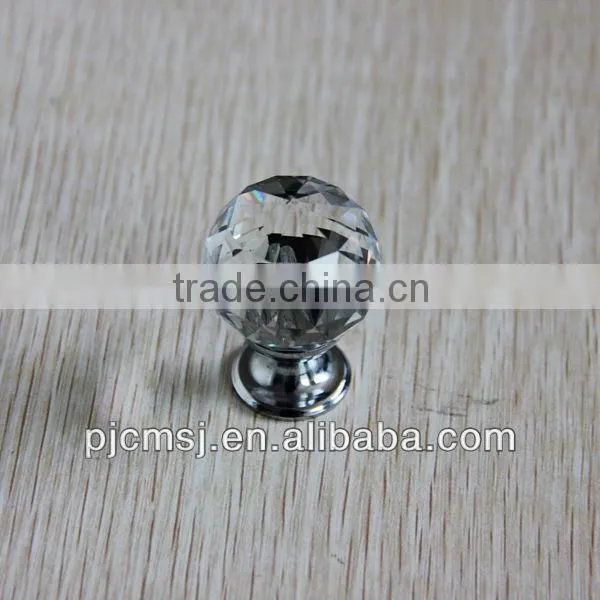 Crystal glass clear knop
