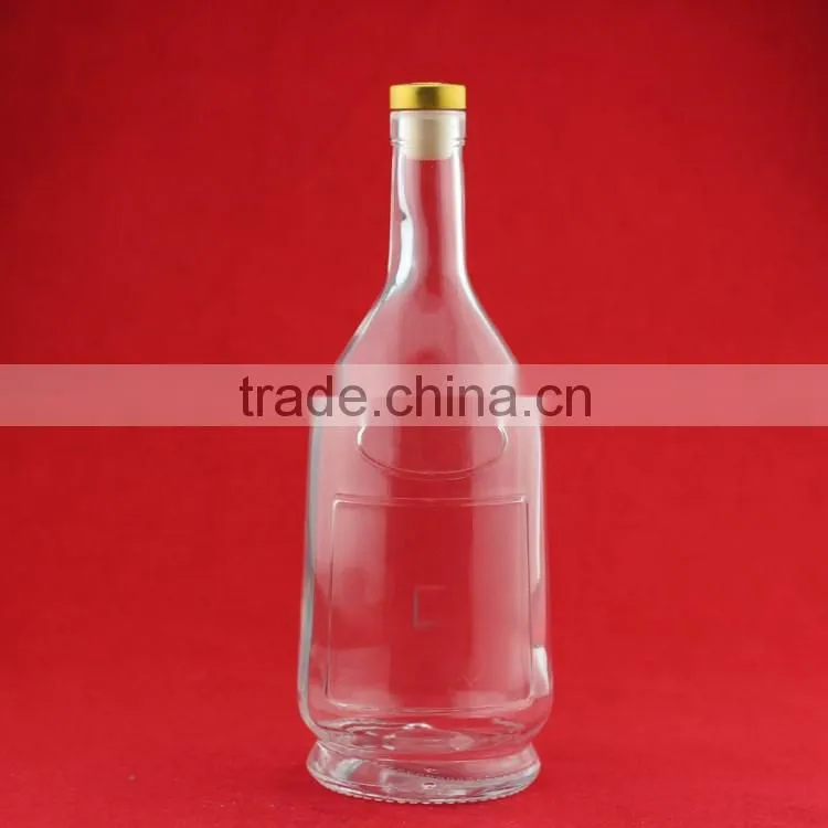 Wholesale hot quality brandy glass bottles waterdrap whiskey bottles frosted beverage bottle