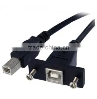 USB 2.0 B Male to USB B Female Socket Printer Panel Mount Cable