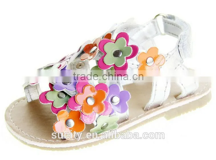 wholesale girls sexy stylish flat sandals with flowers