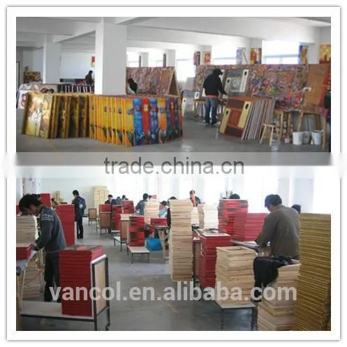 Wooden framed cheap beach oil paintings on canvas