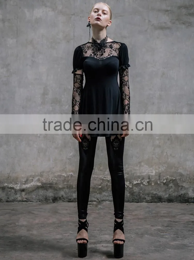 DEVIL FASHION 2015 latest gothic lace leggings PT011