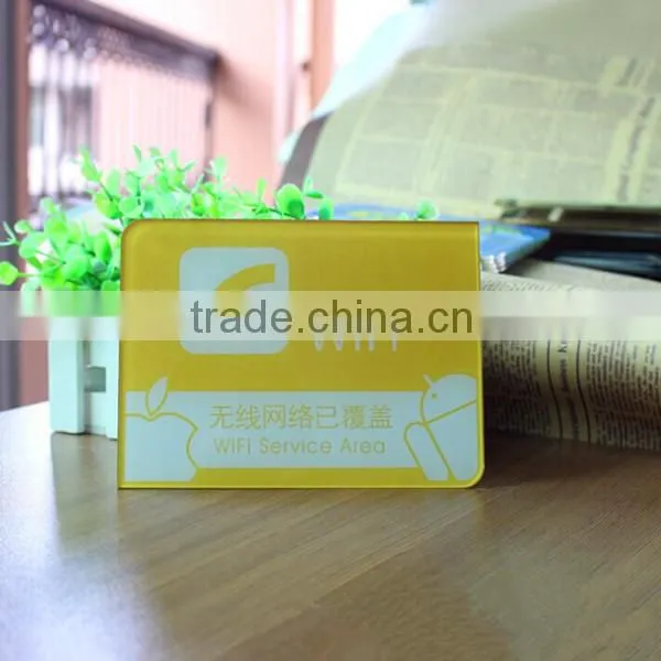 Decorative desktop acrylic sign holder, acrylic sign for store, restaurant