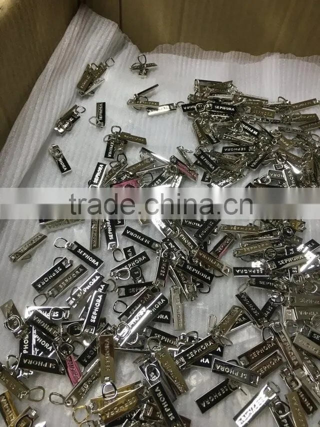 2016 Cheap Wholesale Factory Direct painted plating auto lock long zippper pulls/metal zipper sliders