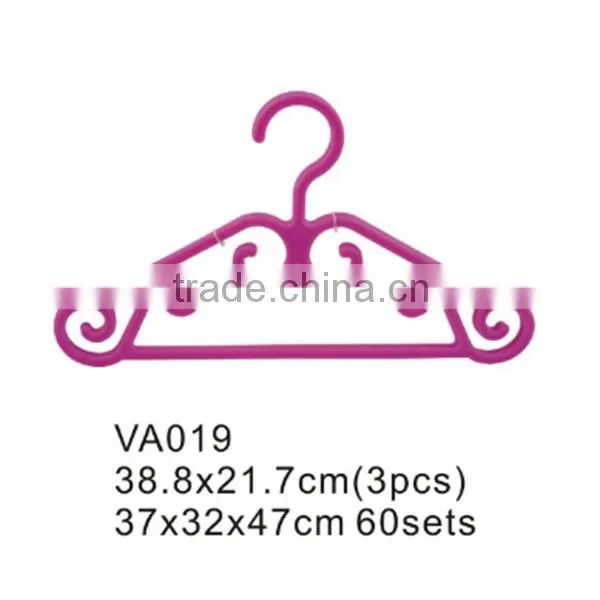VA020 various new style store suits plastic garment laundry hanger with hook