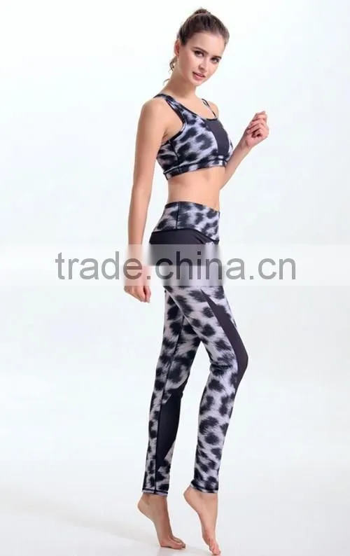 Leopard Print Girls Wearing Yoga Pants High Stretch Elastic Girls Wearing Yoga Pants