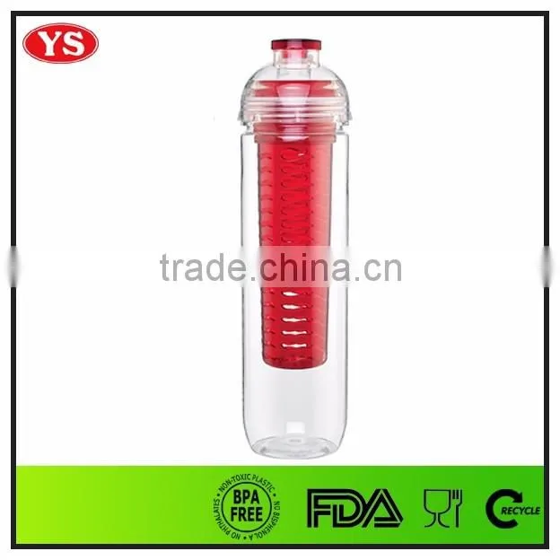 800ml tritan plastic sport drinking water bottle with fruit infuser