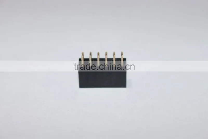 2.54mm double row straight Female header 6 pin