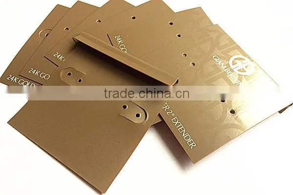 black plastic custom printed earring card with hooker hole