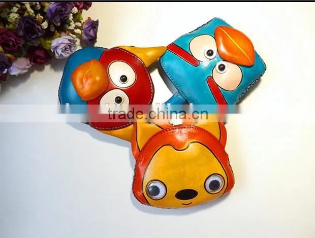 2015 China Wholesale High quality genuine leathter animal leather coin purse, coin case