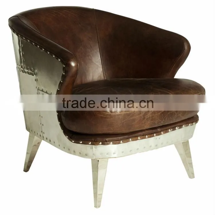 Waxy Leather Aviator Armchair