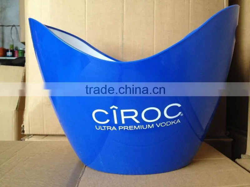 customized plastic double color beer cooler bucket for promotion