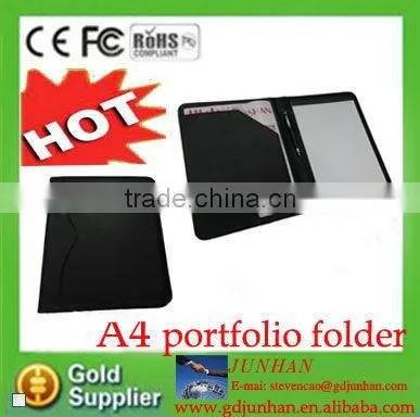 eco friendly ring binder file folder / business a4 size soft leather folder / a4 conference folder with ring binder
