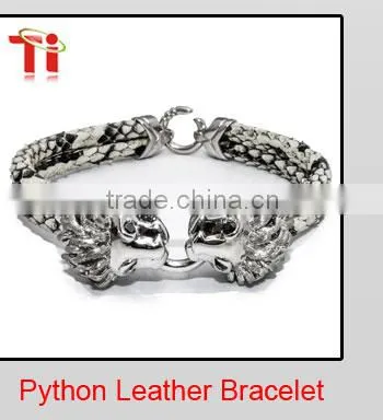 Men black braided leather bracelet cool bracelet for boys New