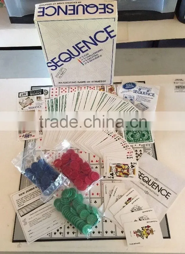 Sequence Game Adults and Children strategy Board Game Cards