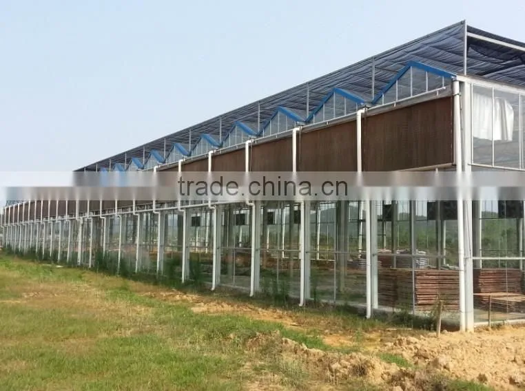 Eco-friendly circulating water pad and fan greenhouse cooling systems