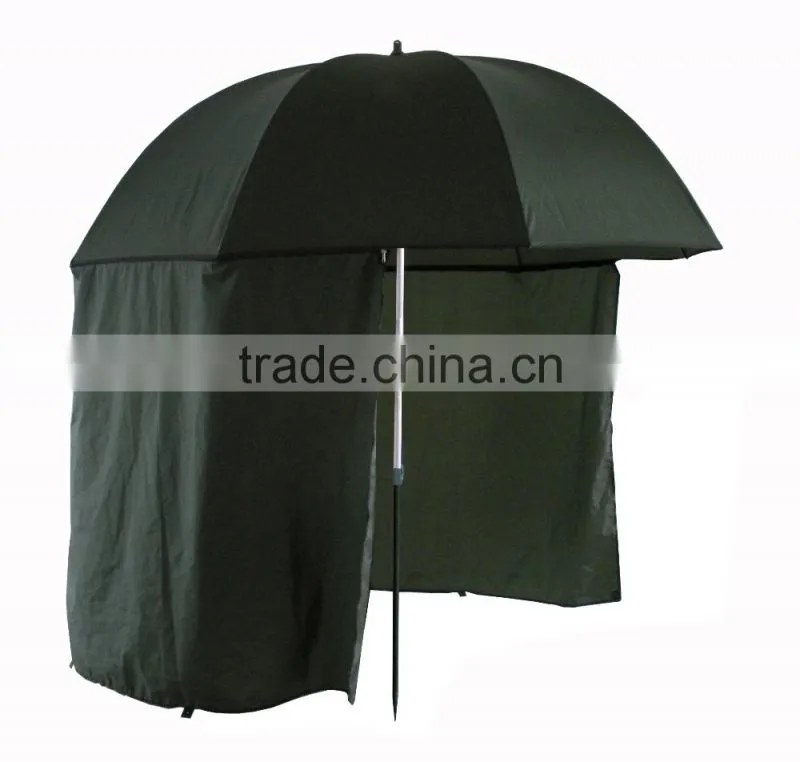 outdoor nylon waterproof fabric fishing brollies with a detachable curtain covering