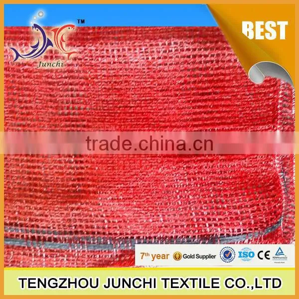 high-strength orange plastic pp leno drawstring mesh bag