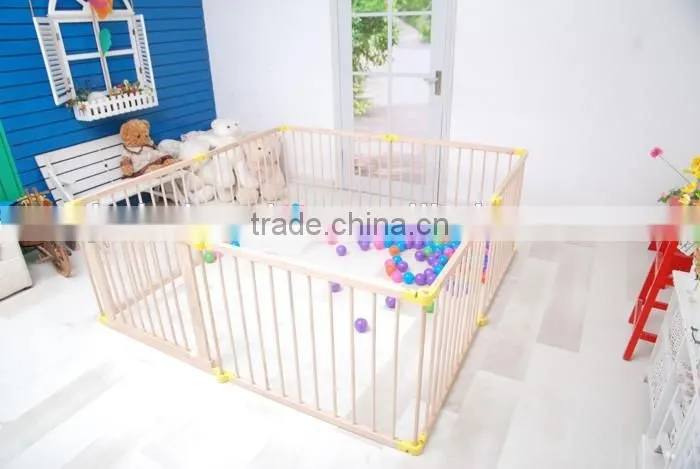 8 Panels new wooden folding baby playpen new design