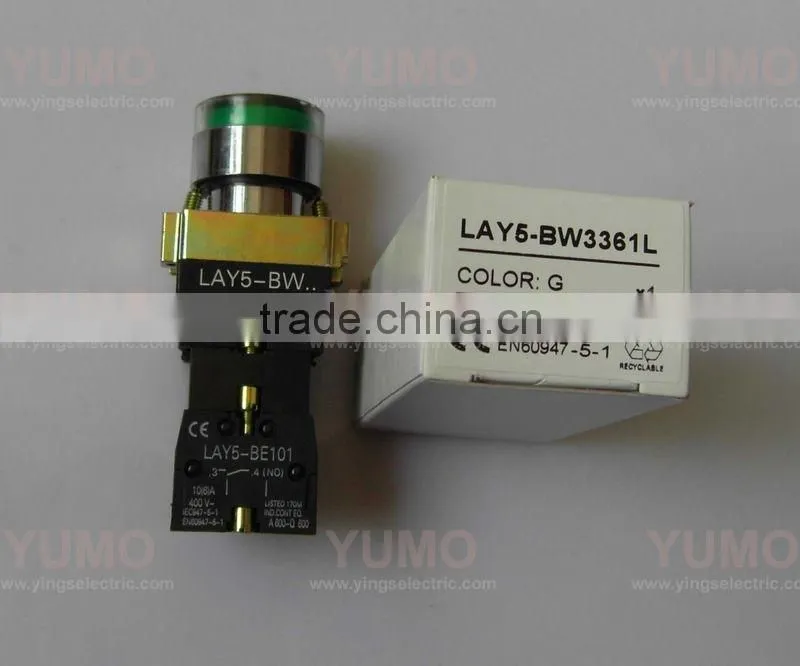 LAY5-BW3361 Push Button LAY5-BW3361L with lock green