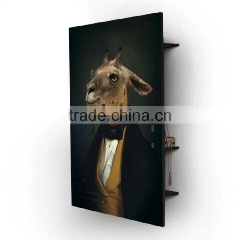 Vintage Looked Solid Wooden Furniture Digital Printing Customization Pattern Wall Cabinet