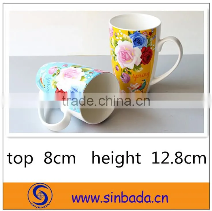 fine porcelain mug with beautiful decal