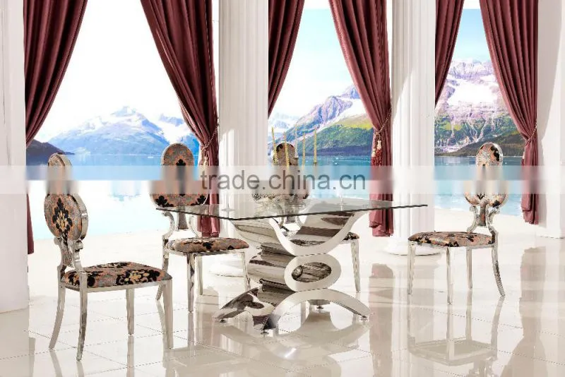 Th346 Party Furniture Table Set Luxury Stainless Steel Dining Table