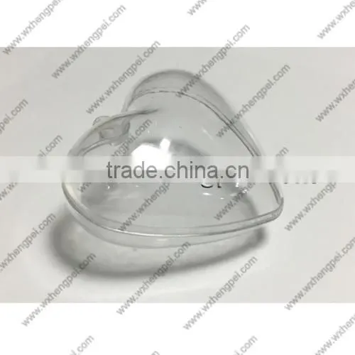 Cleverish portable cute transparent heart-shaped plastic storage jewelry wedding box kit