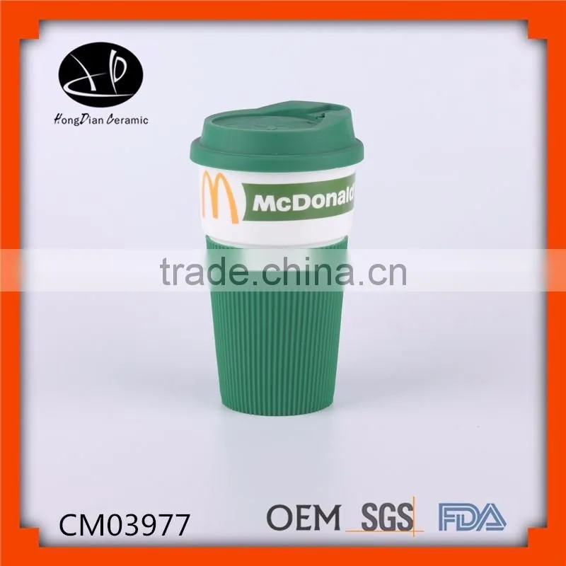 ceramic coffee mug silicon , single Wall Tea Infusion Tumbler,travel coffee mug