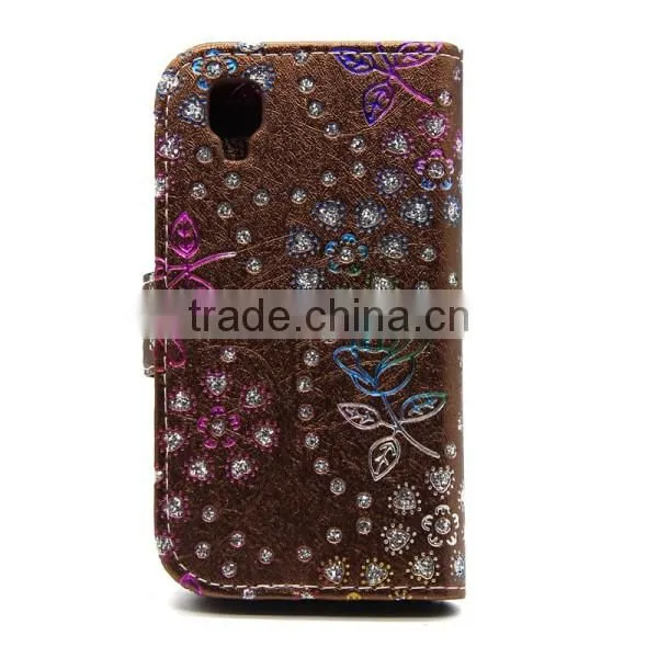 Peacock pattern PU leather case cheap phone case flip leather holster for Wiko Goa
