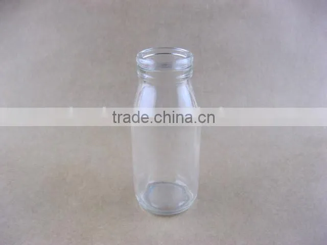 Clear Round Milk Glass Bottles