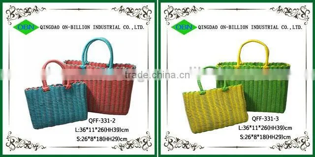 Handmade woven PE hollow pipe bag