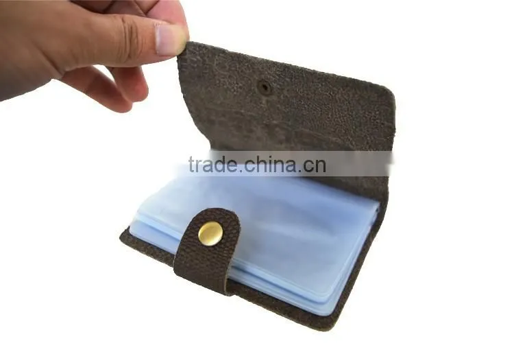 leather cover bulk plastic bussiness card holder with leather embossed