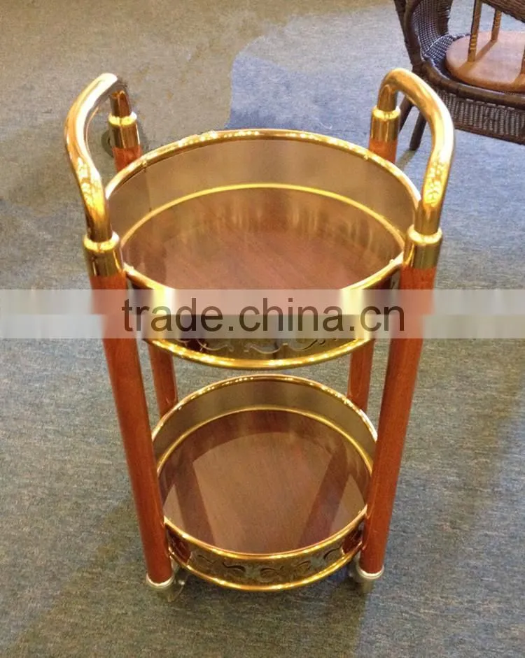 Luxury stainless steel liquor and food serving trolley C-38