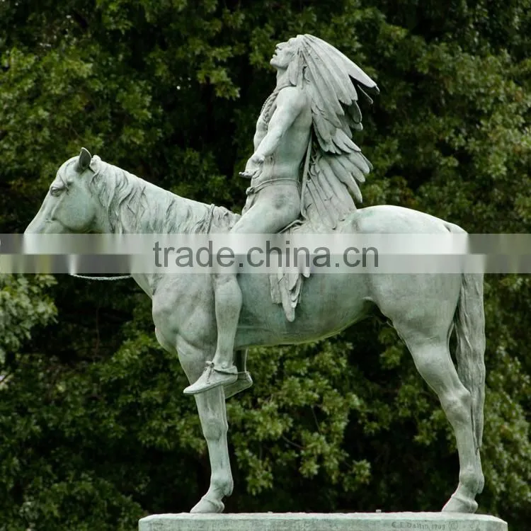high quality metal craft bronze Indian horse sculpture for garden