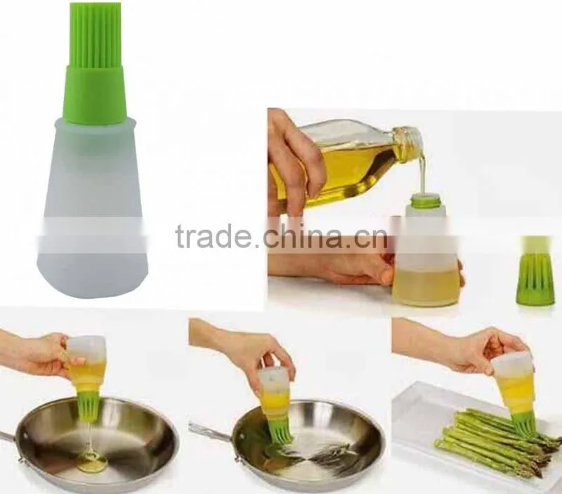 Easy Clean Silicone Oil Brush/Silicone Basting Brush wih container