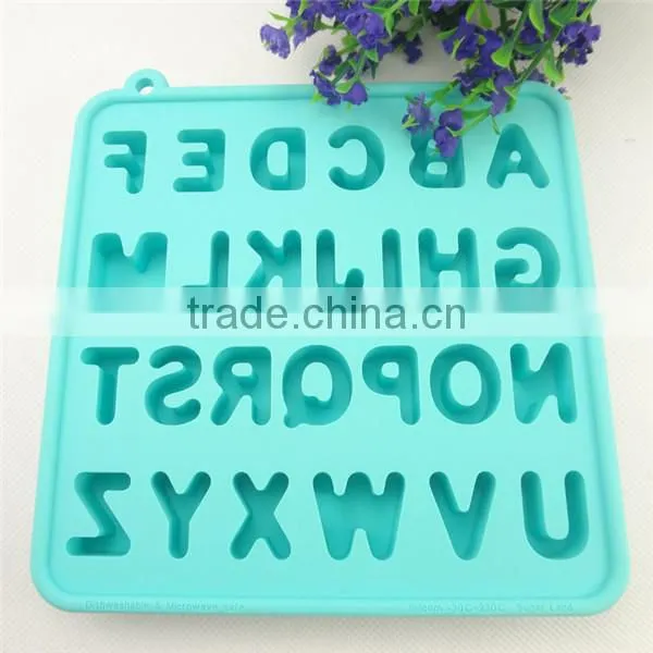 Fancy silicone ice cube tray with alphabet letter A to Z shaped