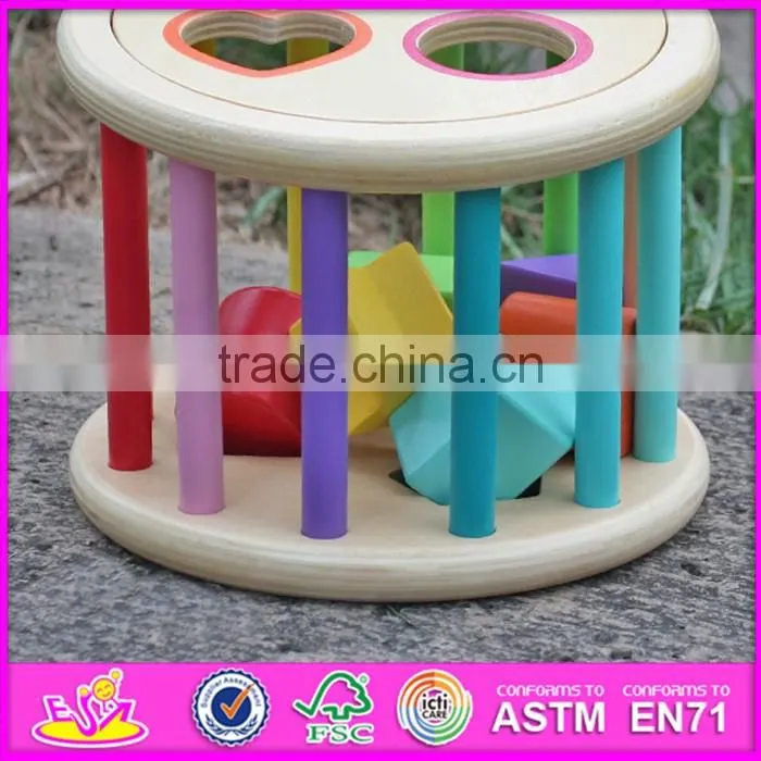2016 new design multi-function wooden shape sorter toy for toddlers W12D064